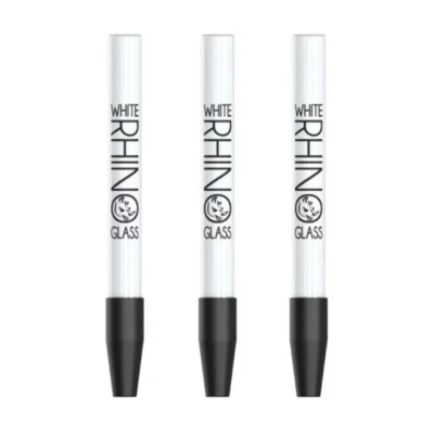 White Rhino White Ceramic Straw With Black Silicone Cap