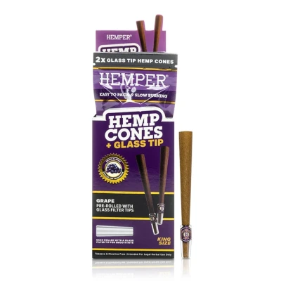Hemper King Size Pre-Rolled Hemp Cones with Glass Filter Tips