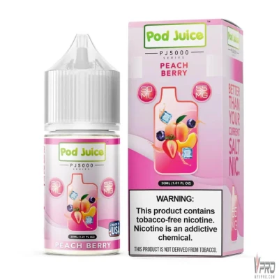 Peach Berry Ice - Pod Juice PJ5000 Salt 30mL